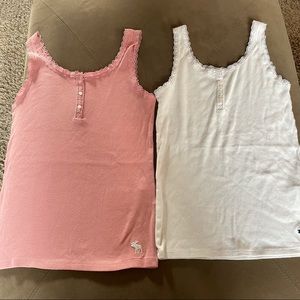 Pink and white abercrombie tank tops